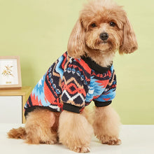 Retro Striped Plush Dog Winter Sweater