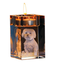 Customised Pet Photo Crystal Candle Holder