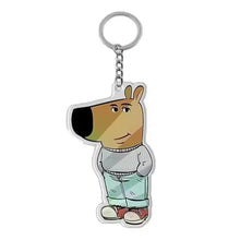 Dachshund Cartoon and Hot Dog Bottle Sauce Keychain