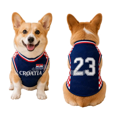 Croatia Pet Soccer Jersey Vest