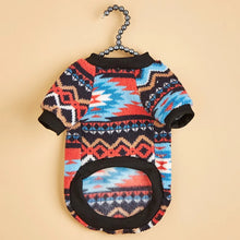 Retro Striped Plush Dog Winter Sweater