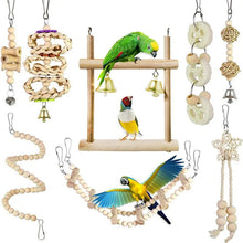 8pc Parrot Toy Set with Swings Bells