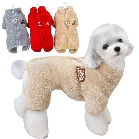 Winter Pet Jumpsuit Coat with Zipper for Small Dogs & Cats