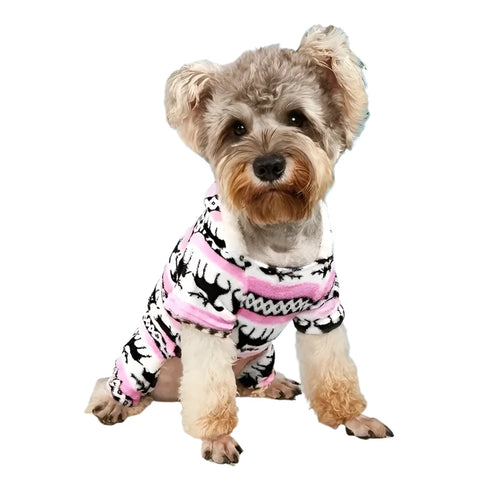 Pet Christmas Reindeer Hooded Pajamas for Small Dogs