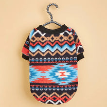 Retro Striped Plush Dog Winter Sweater