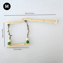 Wood Parrot Stand Pole Double Layer Swing Toy