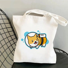 Corgi Print Canvas Shopper