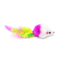 Colourful Mouse Cat Toy with Feather