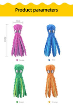 Indestructible Octopus Plush Dog Toy, Interactive Squeaky & Bite-Resistant