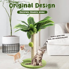 Cute Green Leaves Cat Scratching Post with Sisal Rope