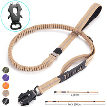 Heavy Duty Tactical Bungee Dog Leash with Seatbelt