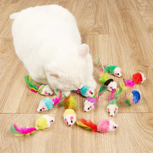 Colourful Mouse Cat Toy with Feather