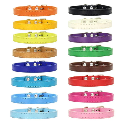 Colourful Leather Collars for Cats