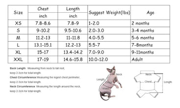 Cotton Sleeveless Vest for Sphynx & Hairless Cats