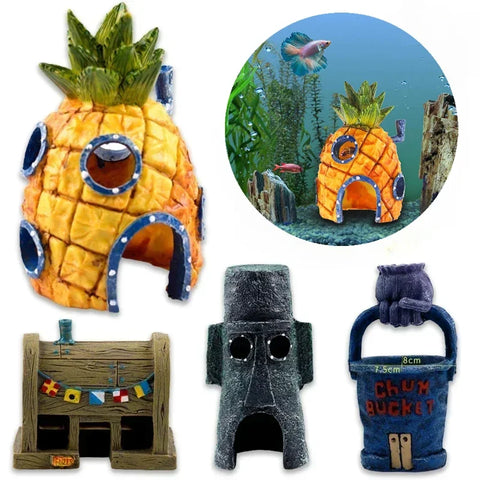 Pineapple House Aquarium Decoration