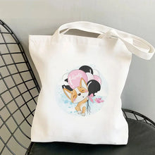 Corgi Print Canvas Shopper