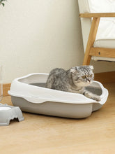 Semi Enclosed Cat Litter Box Spatter Proof Toilet