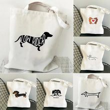 Dachshund Print Canvas Tote Daily Bag