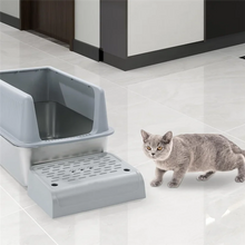 Double Layered Cat Litter Box with Ramp