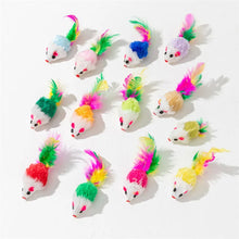 Colourful Mouse Cat Toy with Feather