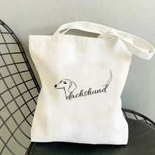 Dachshund Print Canvas Tote Daily Bag