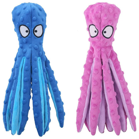 Octopus-Shaped Plush Dog Toy 