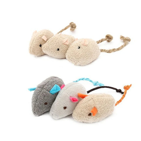 Rattle Cat Mouse Toys with Catnip