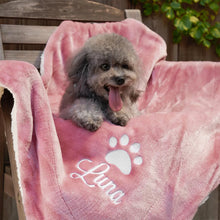 Personalised Pet Blanket with Paw Prints