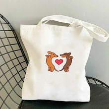 Dachshund Print Canvas Tote Daily Bag