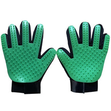 green pet grooming gloves