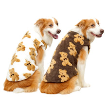 Warm Fleece Dog Pajamas with Bear Pattern