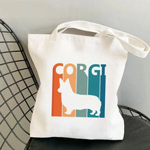 Corgi Print Canvas Shopper