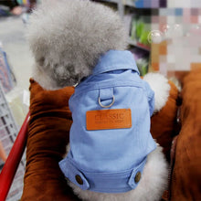 Spring Denim Coat with Leash Ring for Dogs