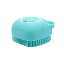 green silicone grooming brush