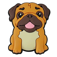 pug crocs jibbit on a white background