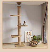 indoor cat tower with a frame