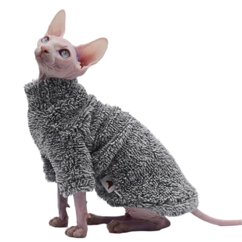 Double-Sided Fluffy Jacket for Sphynx in Black