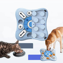Interactive puzzle feeder for dogs and cats with sliding treat compartments designed for slow feeding and enrichment