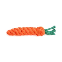 Orange carrot shaped cotton rope chew toy