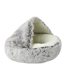 2-in-1 Winter Plush Cat Bed in Coffee