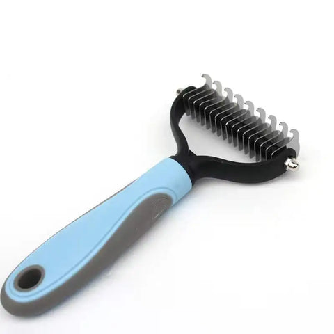 2 Sided Pet Deshedding Brush in Blue