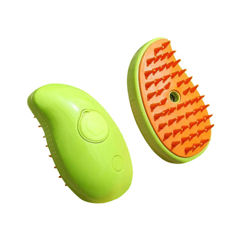 3-in-1 Massage Brush for Pets in Green Mango
