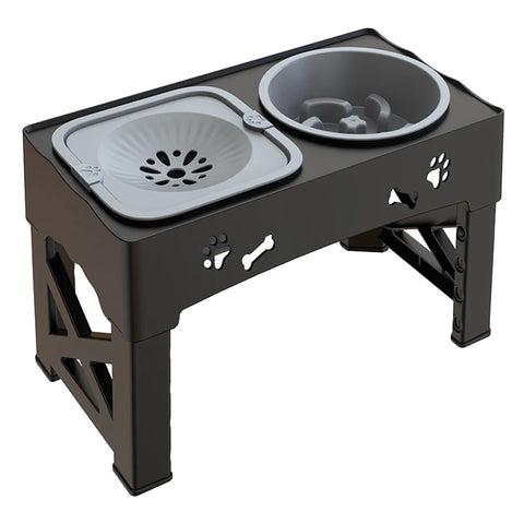 3-in-1 Pet Feeder in Black Grey