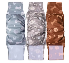 3-Pack Reusable Male Dog Cloth Diapers in Multi