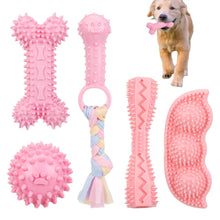 5-Piece Set Teeth Grinding Toys for Dogs in Pink