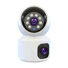 White dual-lens indoor security camera