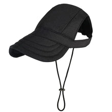 Adjustable Dog Baseball Cap with Ear Holes in Black