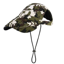 Adjustable Dog Baseball Cap with Ear Holes in Camouflage