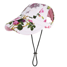 Adjustable Dog Baseball Cap with Ear Holes in Flower