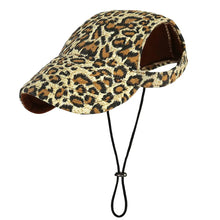 Adjustable Dog Baseball Cap with Ear Holes in Leopard